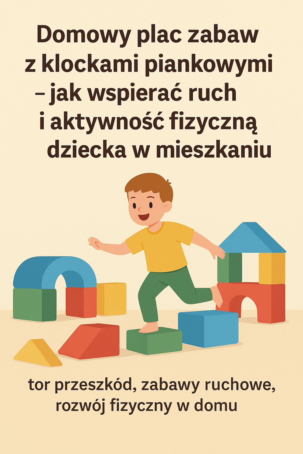 Klocki piankowe w domowym torze przeszkód