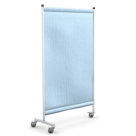 Lekki mobilny parawan jednoskrzydłowy 100 cm z aluminiowym stelażem, wodoodporną zasłonką i podstawą na kołach z blokadą