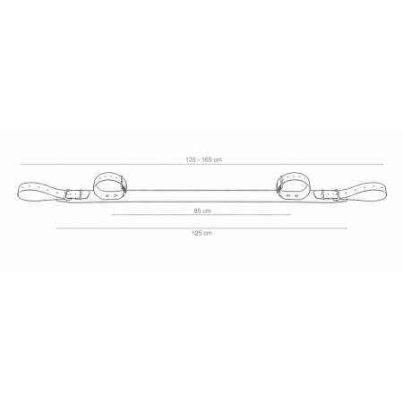 Wymiary pasa na ręce do łóżka - 125 cm, 85 cm, 135-165 cm