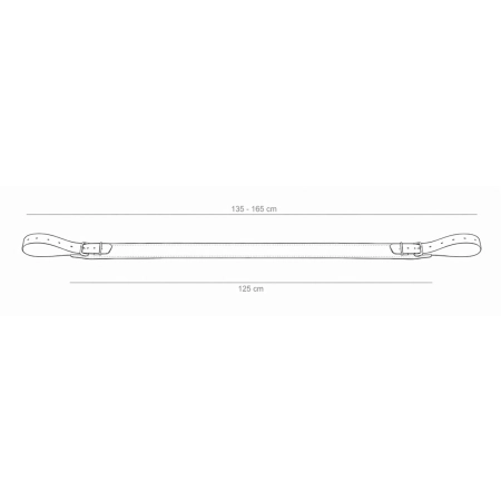 Wymiary pasa na uda do łóżka - długość 125 cm, zakres 135-165 cm, szerokość 6,5 cm