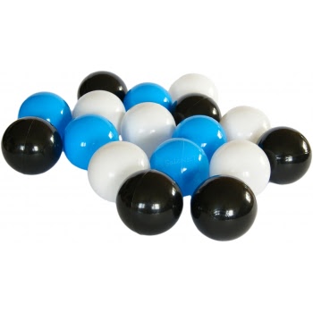 Kulki dla dzieci 6cm - białe, czarne, błękitne