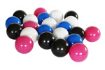 Piłeczki dla dzieci o średnicy 7 cm - kolor różowy,biały,czarny,niebieski
