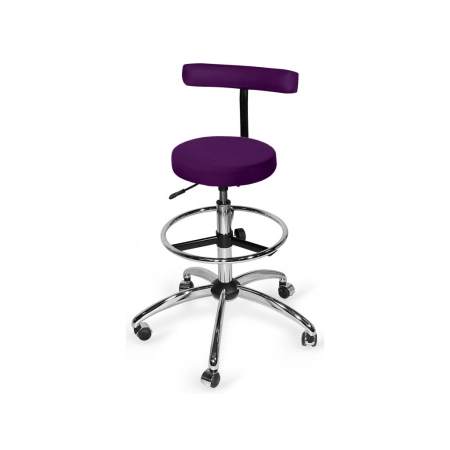Chromowany taboret z oparciem CROMO LUX